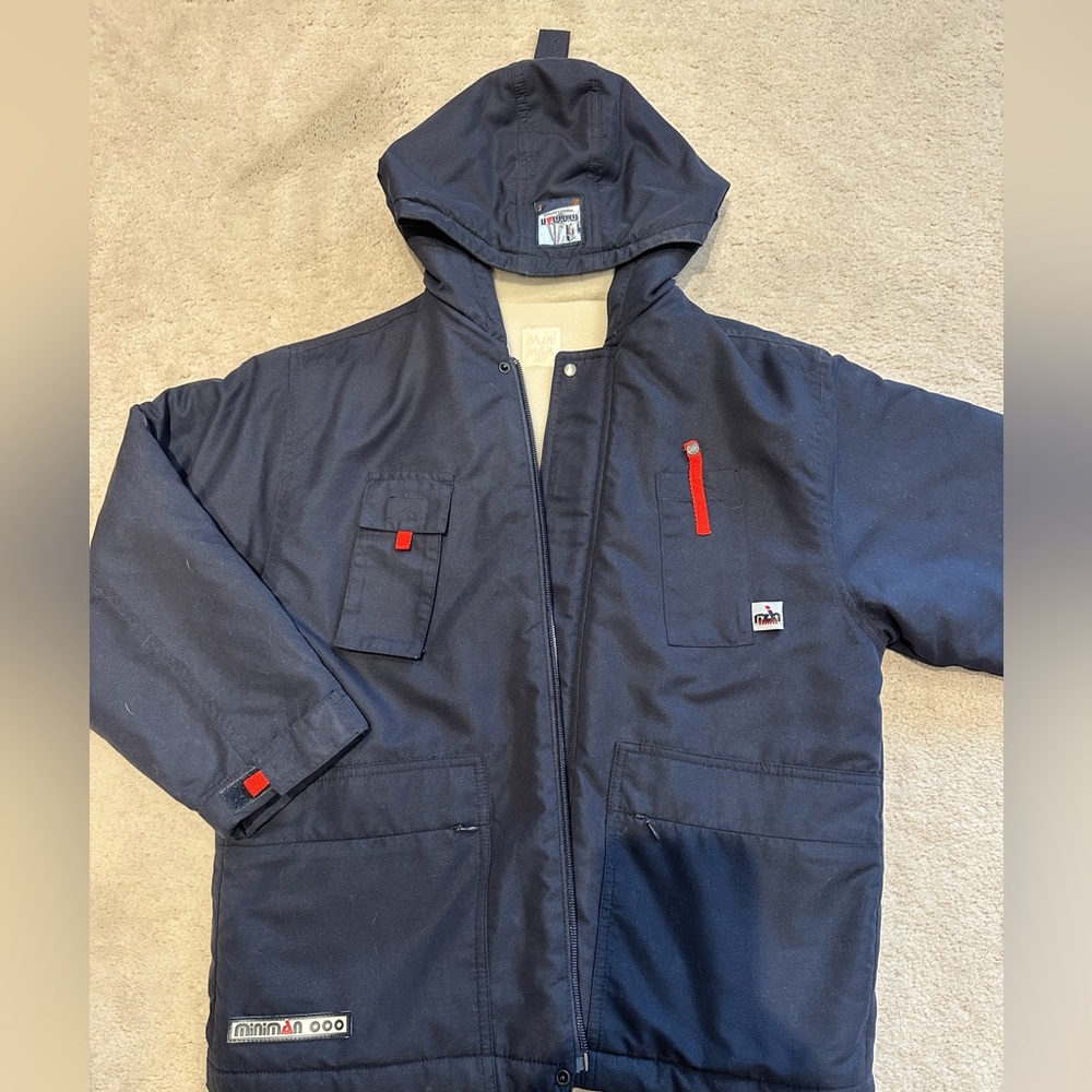 MINIMAN Boys Vintage Fall Navy Jacket Coat European  Like New Size 7-8